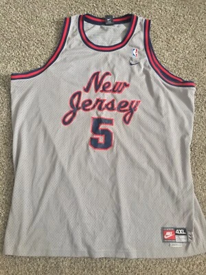 RARE New Jersey Nets Jason Kidd #5 AUTHENTIC Nike Sewn Jersey MEN 4XL +2 - Image 1 of 2