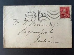 1910 Hotel Gramatan Bronxville New York Logansport Indiana Flag Cancel Cover - Picture 1 of 2