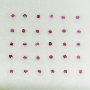 0.30Cts Fine Luster Pinkish Red Natural Ruby 1.2mm Round Lot....!!!! - Picture 1 of 3