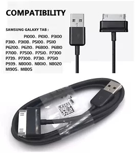 USB Charger Cable for OEM Samsung Galaxy Tab 2 Tablet 7" 8.9" 10.1 GT-P5110 - Picture 1 of 3