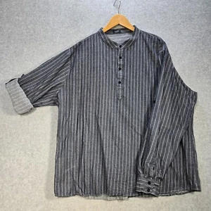 Coofandy Mens XXL Cotton Hemp Blend Blue Long Roll Tab Sleeve Henley Shirt - Picture 1 of 8