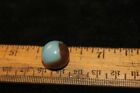 Vintage Early Machine Made Marble Light Blue and Brown Swirl