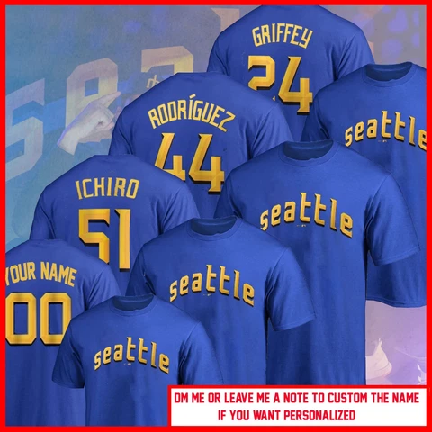 Seattle Mariners #51 Ichiro #44 Rodriguez #24 Griffey 2023 City Connect T Shirt Cover