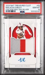 PSA 10 2024 National Treasures Collegiate MALACHI CORLEY Patch Auto /39 NFL Jets - Picture 1 of 3