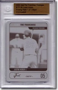 2002 Justin Huber Rookie Printing Press Plate RC BGS 1/1 - Picture 1 of 2