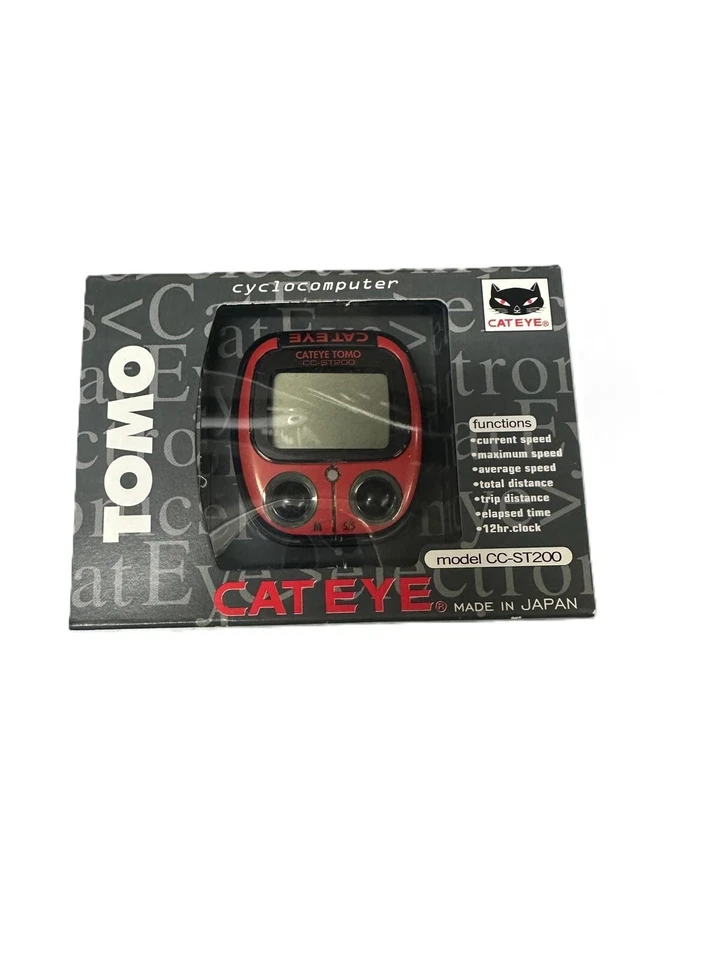 Fahrradcomputer CATEYE CC-ST200 Rot Mit Kabel Vintage NOS - Bild 1 von 1