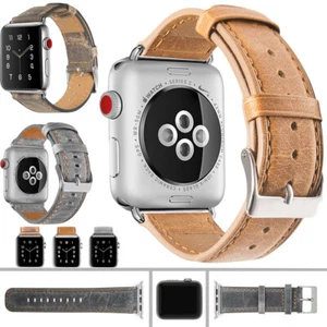 Correa de Cuero Genuino Reloj de Pulsera Fr Apple Watch iWatch Series 7 6 5 4 3 2 1 - Imagen 1 de 34