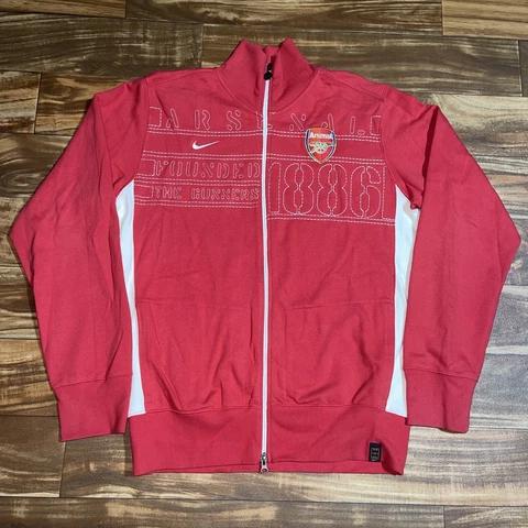 Nike Team Arsenal FC Gunners Football Soccer Full Zip Sweatshirt Mens Size Large Cover