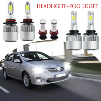 LED Xenon Conversion Kit Bulbs Hi-Lo Beam+fog light For Toyota Corolla 2009-2012 - Image 1 of 4