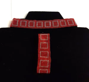 Art Deco Stil Rotglas Mikroperlen Halskette & Armband Set - Bild 1 von 9