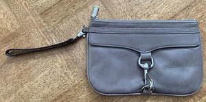REBECCA MINKOFF Grey & Silver Skinny Mac Wristlet/Clutch Handbag - Picture 1 of 6