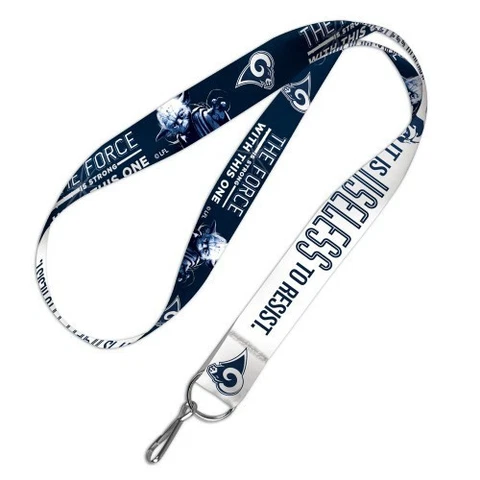 LOS ANGELES RAMS STAR WARS YODA DARTH VADER LANYARD KEY CHAIN 1" WIDE 20" LONG Cover