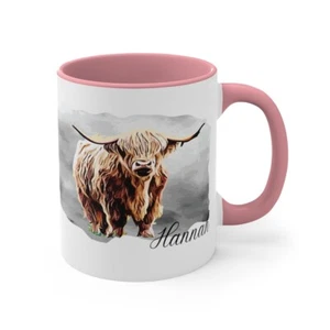 Cow Mug Highland Cow Mug gift Cow Lovers Personalised Farm Animal Mug Christmas - Picture 1 of 3
