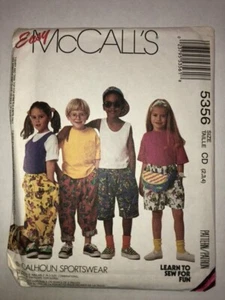 Vintage McCall's Sewing Pattern 5356 Unisex Childs Tops Pants Shorts Size 2-4 - Picture 1 of 1