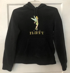 Vintage, Disney, Damen Tinkerbell Flirty Hoodie, Medium, Schwarz, Fleece, Tasche - Bild 1 von 7