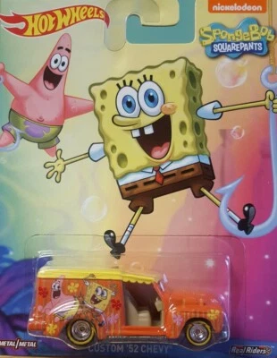 Hot Wheels SpongeBob SquarePants Custom 1952 Chevy Truck 1:64 Real Riders MOMC - Image 1 of 4