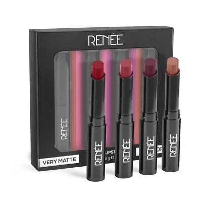 RENNE Very Matte - Pack of 4 Matte Lipsticks Intense Color Pay Off Long Lasting - Image 1 of 4