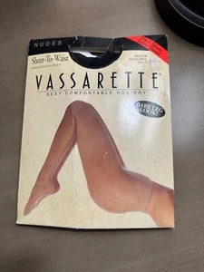 Neu VASSARETTE Nudes transparent bis Taille Strumpfhose Medium Black Mist Italy - Bild 1 von 2