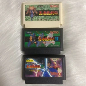 Lot of 3 Ninja Ryukenden Gaiden 1 2 3 Nintendo Famicom FC NES - Picture 1 of 4