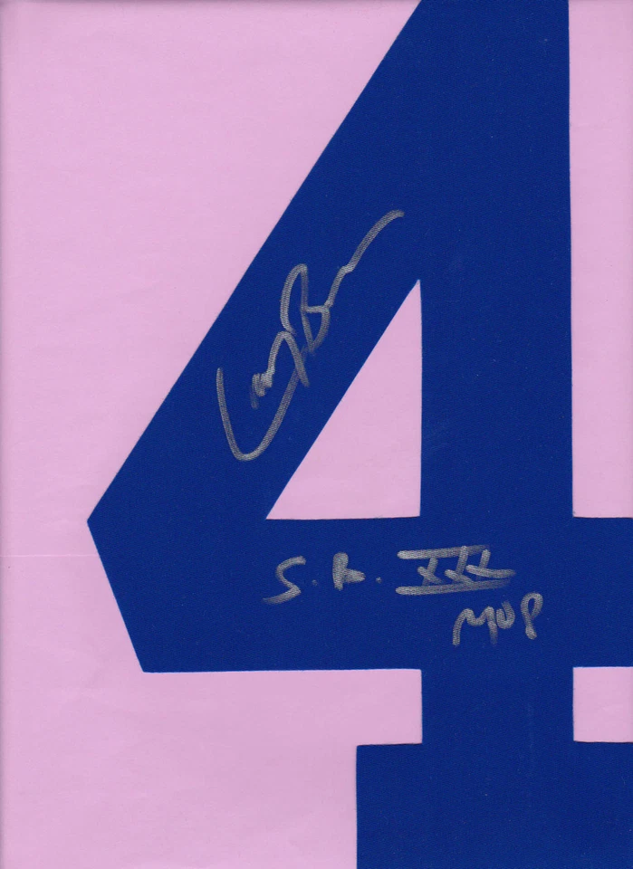 CAMISETA DE VAQUEROS AZULES FIRMADA POR LARRY BROWN NÚMERO #4 SB XXX MVP Foto 1 de 1