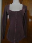 Free People women's blackberry cotton knitted detailed top size Small.