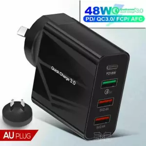 USB C Fast Charging Charger Adapter Block Station For iphone Samsung Tablet 48W - Picture 1 of 397
