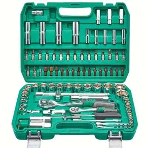 94PCS 1/4" and 1/2" Socket Set W/ Ratchets Drive Master Socket Set CR-V S2 Steel - Picture 1 of 9