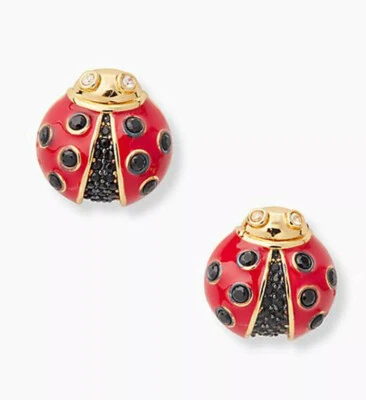 Pendientes Kate Spade Little Ladybug tono dorado nuevos con etiquetas Foto 1 de 4