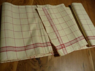1 Piece de Tissu a torchon métis rouge et écru   60 x 380 cm ( ref 36 ) - Photo 1/4