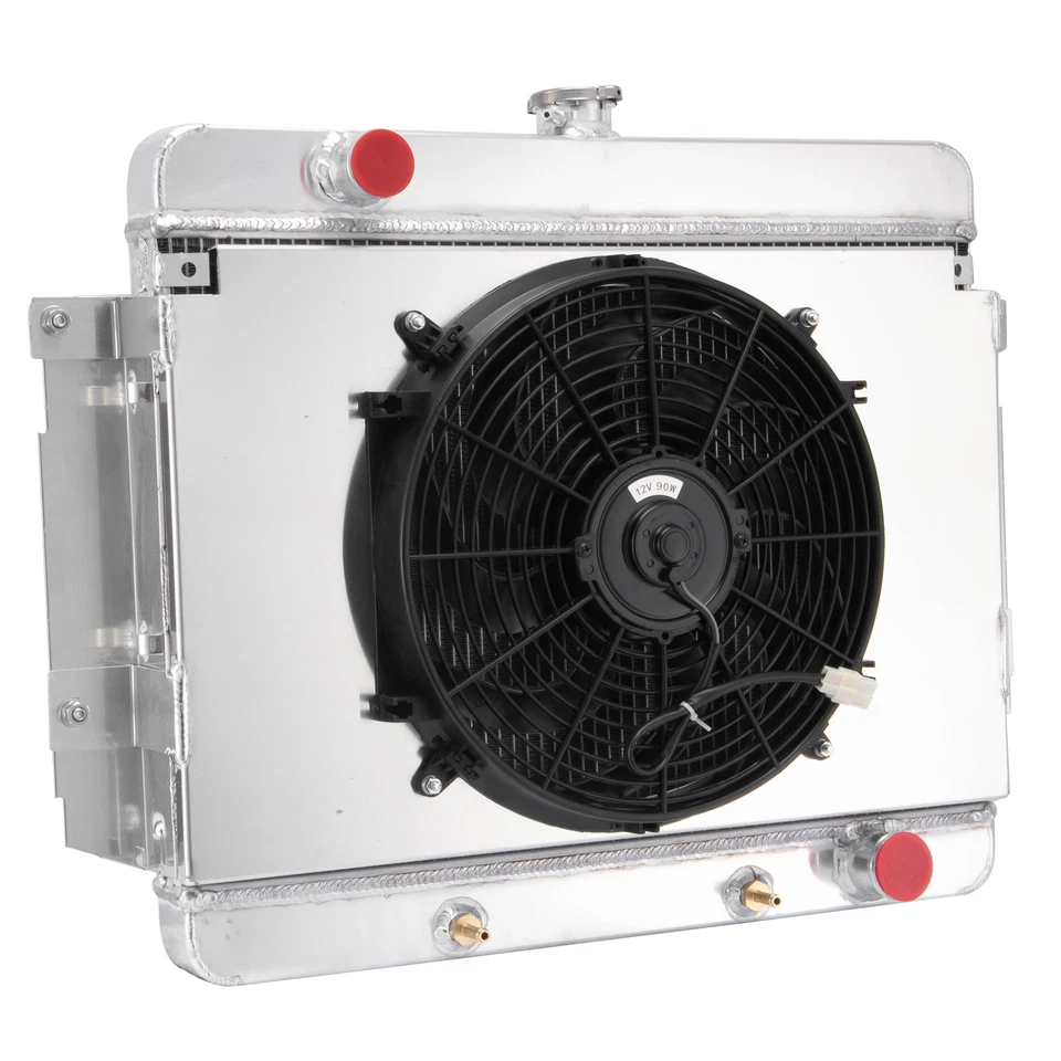 3-ROW Radiator+Shroud Fan FIT 69-70 Chevy Impala/Caprice/Bel Air Kingswood CC345 Foto 1 de 4