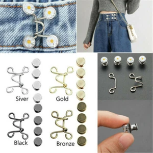 Pants Waist Nail-free Buckle Detachable Jeans Trousers Size Tighten Button Sets - Picture 1 of 20