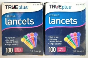 200 TRUEplus Sterile Lancets, 33 Gauge, Lot of 2, NEW Sealed - Picture 1 of 5