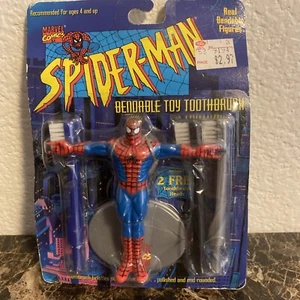 Vintage Marvel Comics Spiderman Super Heroes Bendable Toothbrush 1996 NEW NIP!!! - Picture 1 of 2