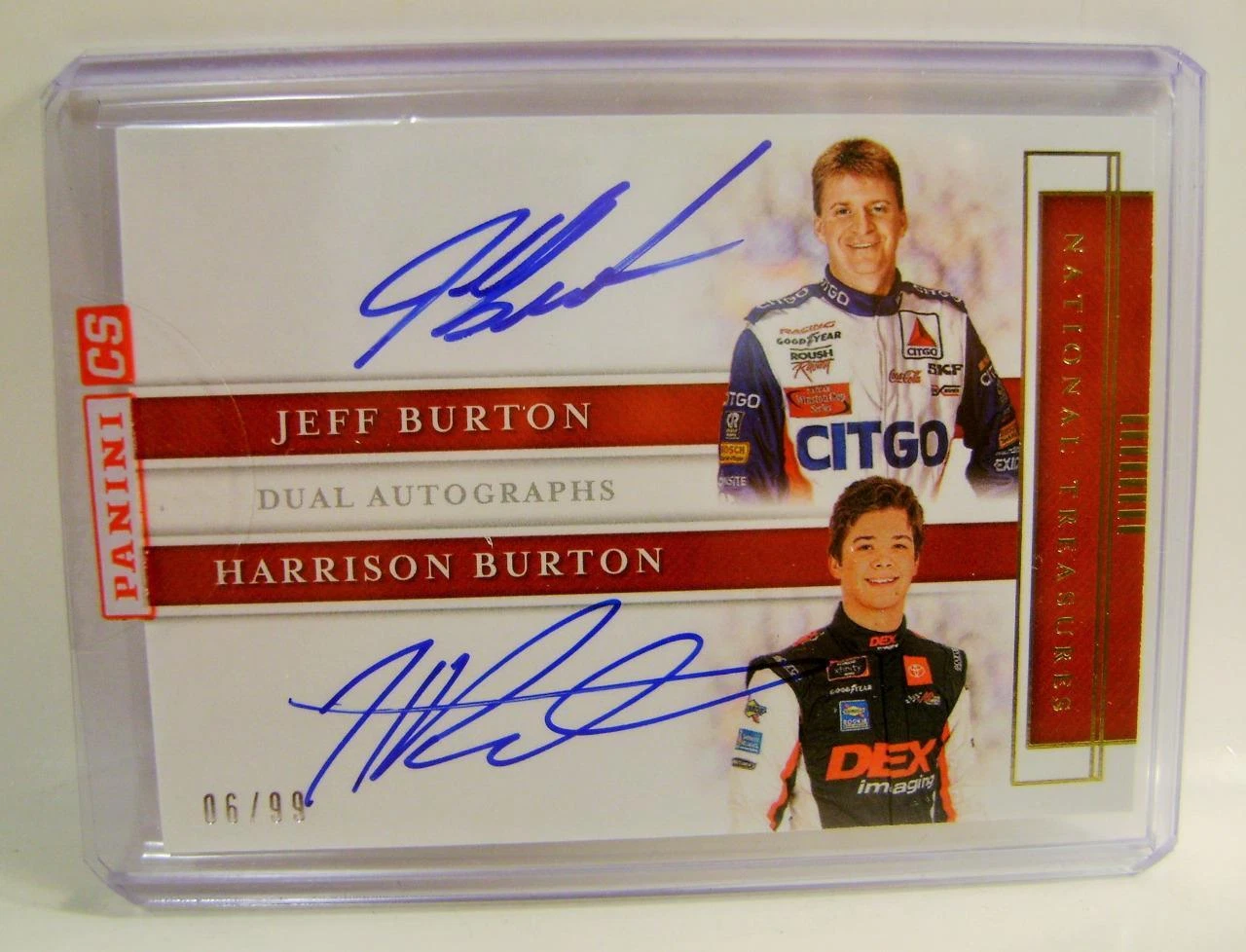 JEFF & HARRISON BURTON DUAL AUTO /99 NASCAR PANINI NATIONAL TREASURES 2020