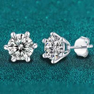 Pendiente de plata 925 DOTEFFIL D Color 0,3-3 quilates Moissanite Pass Diamond Test Stud - Imagen 1 de 6