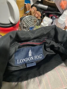 COOL VINTAGE SALE MENS LONDON FOG JACKET BLACK XL WATERPROOF CHECKED LINED NICE - Picture 1 of 9