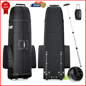 Hard Case Golf Travel Bag with Wheel Luggage Lock Cover Airline Waterproof 1200D - Picture 1 of 24