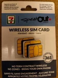 Carte SIM 3 en 1 Speakout double neuve - Standard, Micro, Nano - Photo 1 sur 1