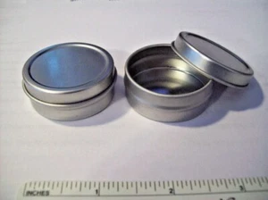 24 Small 1.25" Diameter Silver Gift Tin Tins Wedding Shower Favor Box hold .25oz - Picture 1 of 1