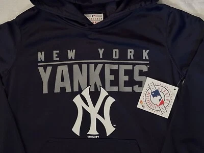 NEW YANKEES SWEATSHIRT HOODIE S / 8 BOYS NAVY MLB GENUINE MERCHANDISE - Image 1 of 4