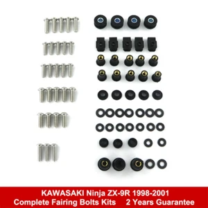 Kit de carrocería de perno de carenado de acero inoxidable apto para Kawasaki Ninja ZX-9R 1998-2001 - Imagen 1 de 10
