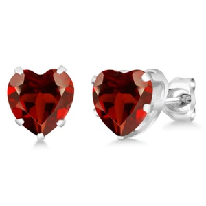 925 Sterling Silver Garnet Stud Earrings For Women (4.00 Cttw, Gemstone - Picture 1 of 6