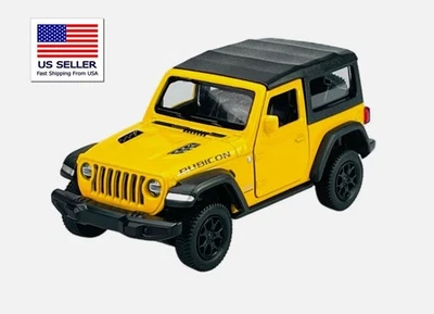 Jeep Wrangler Rubicon 2018-2024 SUV de 2 puertas raro amarillo ~1/36 modelo de auto fundido a presión Foto 1 de 4