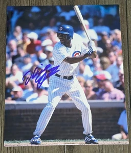 Foto firmada por Delino Deshields autografiada por los Cachorros de Chicago 8x10 - Imagen 1 de 1