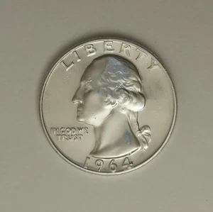1964-D Washington Quarter 90% Silver Uncirculated - Picture 1 of 2