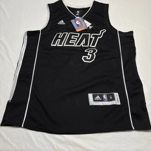 Adidas NBA Miami Heat Dwayne Wade #3 Camiseta Negra Hombre Pequeña Nueva - Imagen 1 de 10