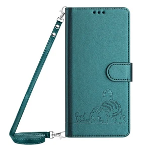 Case For Various Phone Crossbody Cat Leather Card Wallet Bag Flip Stand Cover - Picture 1 of 25