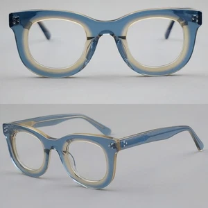 Retro Acetate Eyeglasses Frames Square Reading Glasses Fashion Readers Men Women - Picture 1 of 46