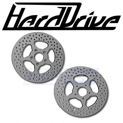 HardDrive Rear Drilled Vented Rear Brake Rotors for 2000-2007 Harley en - Imagem 1 de 4