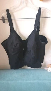 Sujetador bala vintage negro exquisita forma Longline 44 B cierre frontal pinup retro - Imagen 1 de 6